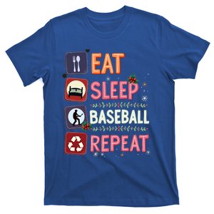 Eat Sleep Baseball Repeat Christmas Baseball Player Batter Gift T-Shirt