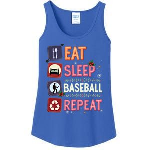 Eat Sleep Baseball Repeat Christmas Baseball Player Batter Gift Ladies Essential Tank