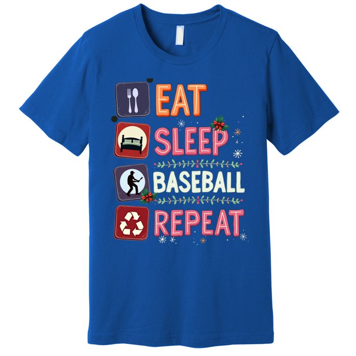 Eat Sleep Baseball Repeat Christmas Baseball Player Batter Gift Premium T-Shirt