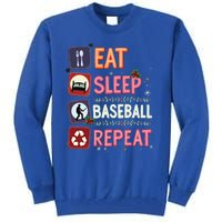 Eat Sleep Baseball Repeat Christmas Baseball Player Batter Gift Tall Sweatshirt