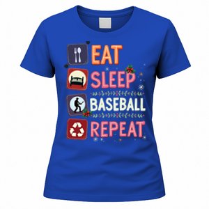 Eat Sleep Baseball Repeat Christmas Baseball Player Batter Gift Women's T-Shirt