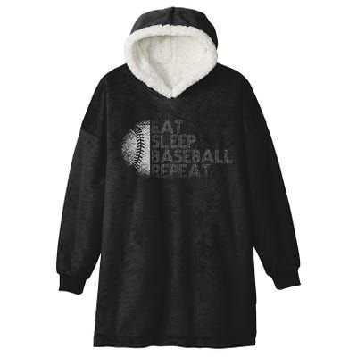 Eat Sleep Baseball Repeat Baseball Player Funny Baseball Hooded Wearable Blanket