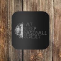 Eat Sleep Baseball Repeat Baseball Player Funny Baseball Coaster