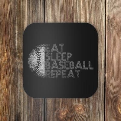 Eat Sleep Baseball Repeat Baseball Player Funny Baseball Coaster