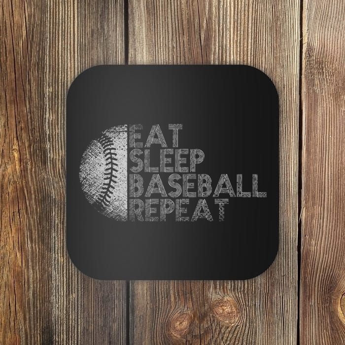 Eat Sleep Baseball Repeat Baseball Player Funny Baseball Coaster