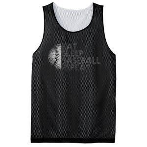 Eat Sleep Baseball Repeat Baseball Player Funny Baseball Mesh Reversible Basketball Jersey Tank