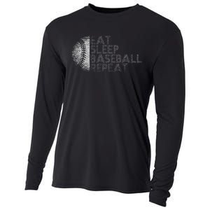 Eat Sleep Baseball Repeat Baseball Player Funny Baseball Cooling Performance Long Sleeve Crew