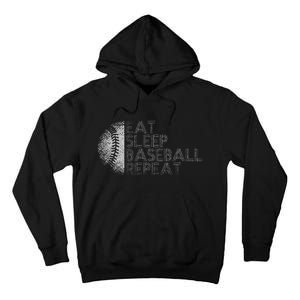 Eat Sleep Baseball Repeat Baseball Player Funny Baseball Tall Hoodie