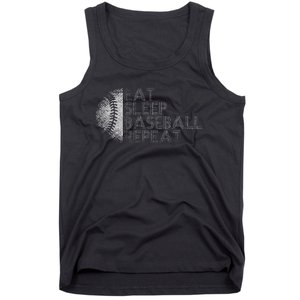 Eat Sleep Baseball Repeat Baseball Player Funny Baseball Tank Top