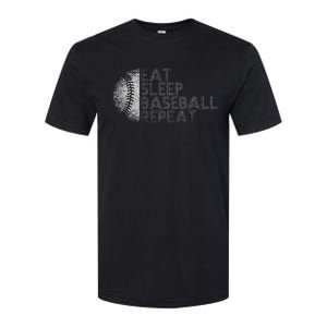 Eat Sleep Baseball Repeat Baseball Player Funny Baseball Softstyle CVC T-Shirt