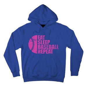 Eat Sleep Baseball Repeat Funny Bat And Ball Softball Lovers Gift Hoodie