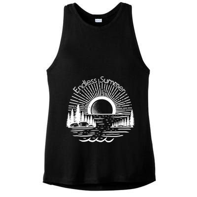Endless Summer Beach Vibes Ladies PosiCharge Tri-Blend Wicking Tank