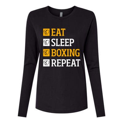 Eat Sleep Boxing Repeat Boxing Womens Cotton Relaxed Long Sleeve T-Shirt