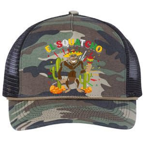 El Squatcho Bigfoot Saquatch Retro Rope Trucker Hat Cap