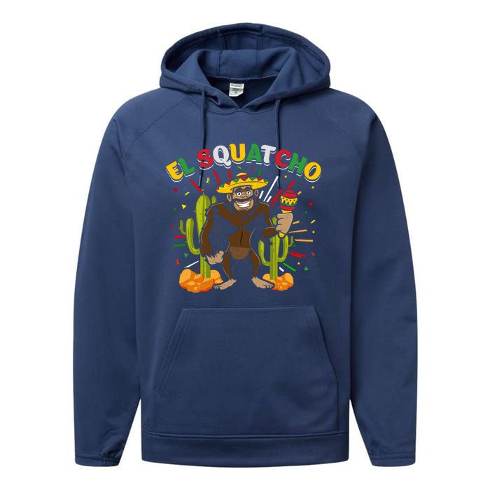 El Squatcho Bigfoot Saquatch Performance Fleece Hoodie