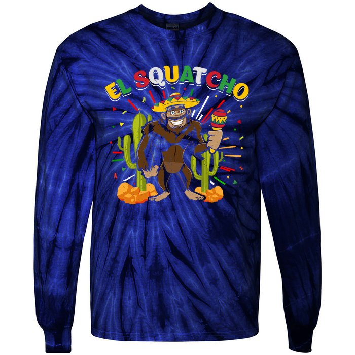 El Squatcho Bigfoot Saquatch Tie-Dye Long Sleeve Shirt