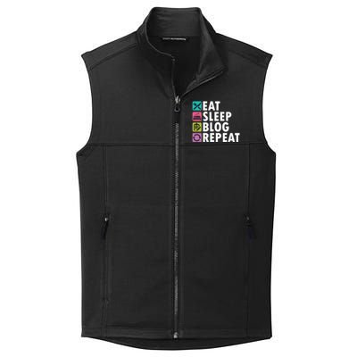 Eat Sleep Blog Blogger Blogging Influencer Writer Author Gift Collective Smooth Fleece Vest