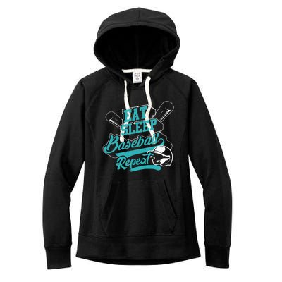 Eat Sleep Baseball Repeat - Baseball Player Gift Women's Fleece Hoodie