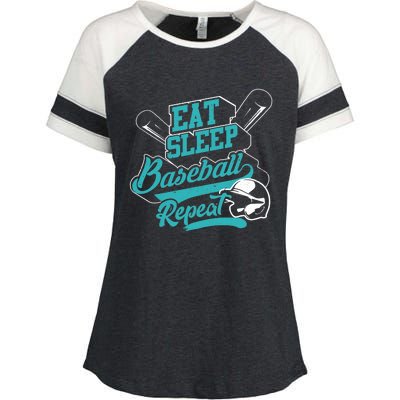 Eat Sleep Baseball Repeat - Baseball Player Gift Enza Ladies Jersey Colorblock Tee