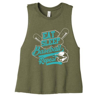 Eat Sleep Baseball Repeat - Baseball Player Gift Women's Racerback Cropped Tank