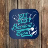 Eat Sleep Baseball Repeat - Baseball Player Gift Coaster