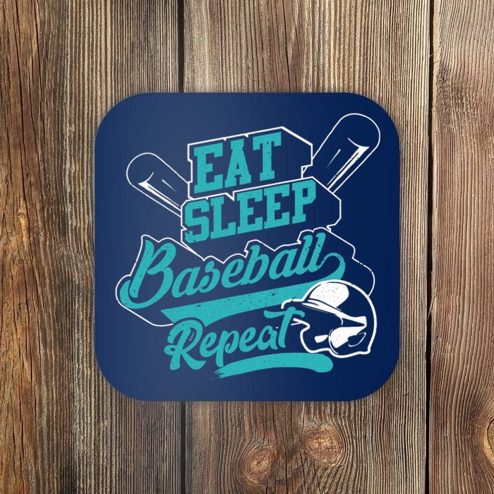 Eat Sleep Baseball Repeat - Baseball Player Gift Coaster