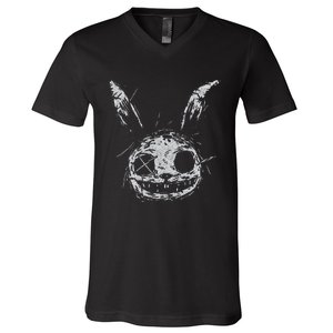 Evil Scary Bunny Rabbit Alt Goth Grunge Horror Aesthetic V-Neck T-Shirt