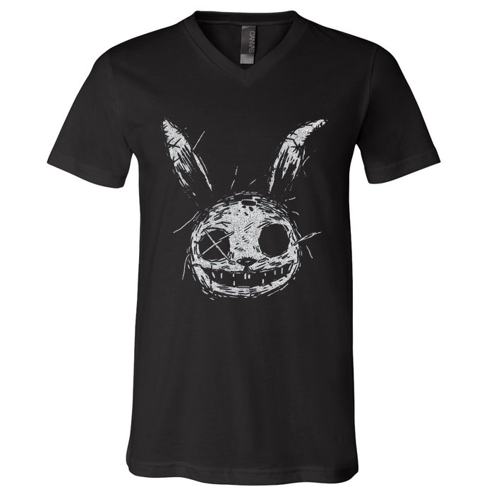 Evil Scary Bunny Rabbit Alt Goth Grunge Horror Aesthetic V-Neck T-Shirt