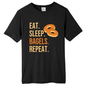 Eat Sleep Bagels Repeat Bagel Lovers Funny Baking Bakery Gift Tall Fusion ChromaSoft Performance T-Shirt