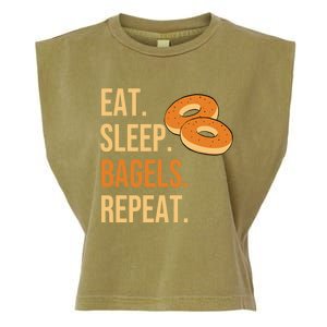 Eat Sleep Bagels Repeat Bagel Lovers Funny Baking Bakery Gift Garment-Dyed Women's Muscle Tee