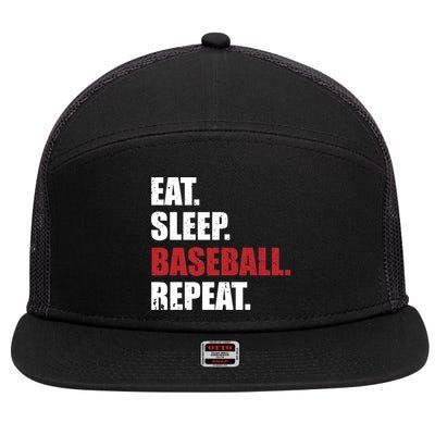 Eat Sleep Baseball Repeat Hoodie 7 Panel Mesh Trucker Snapback Hat