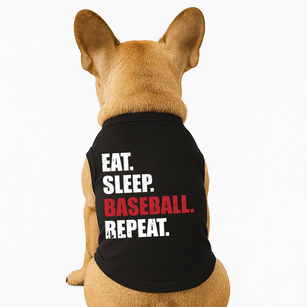 Eat Sleep Baseball Repeat Hoodie Doggie Tank