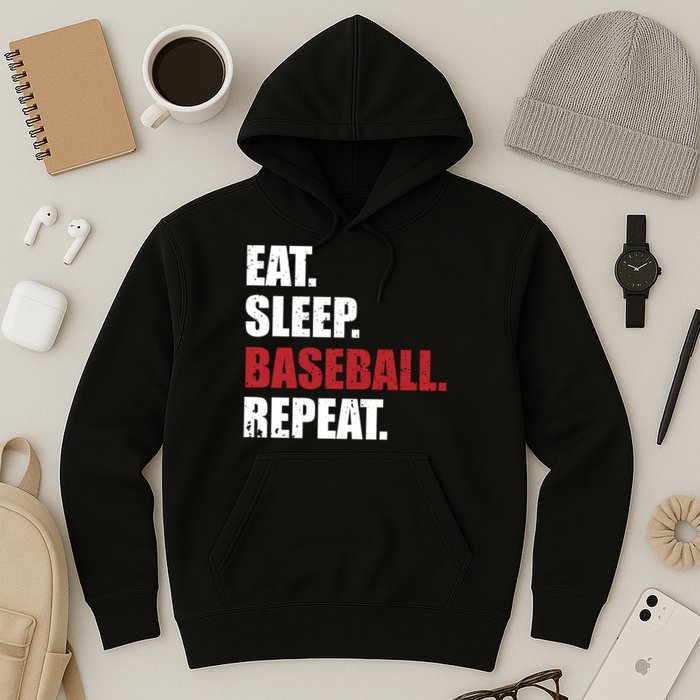 Eat Sleep Baseball Repeat Hoodie Hoodie
