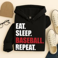 Eat Sleep Baseball Repeat Hoodie Hoodie