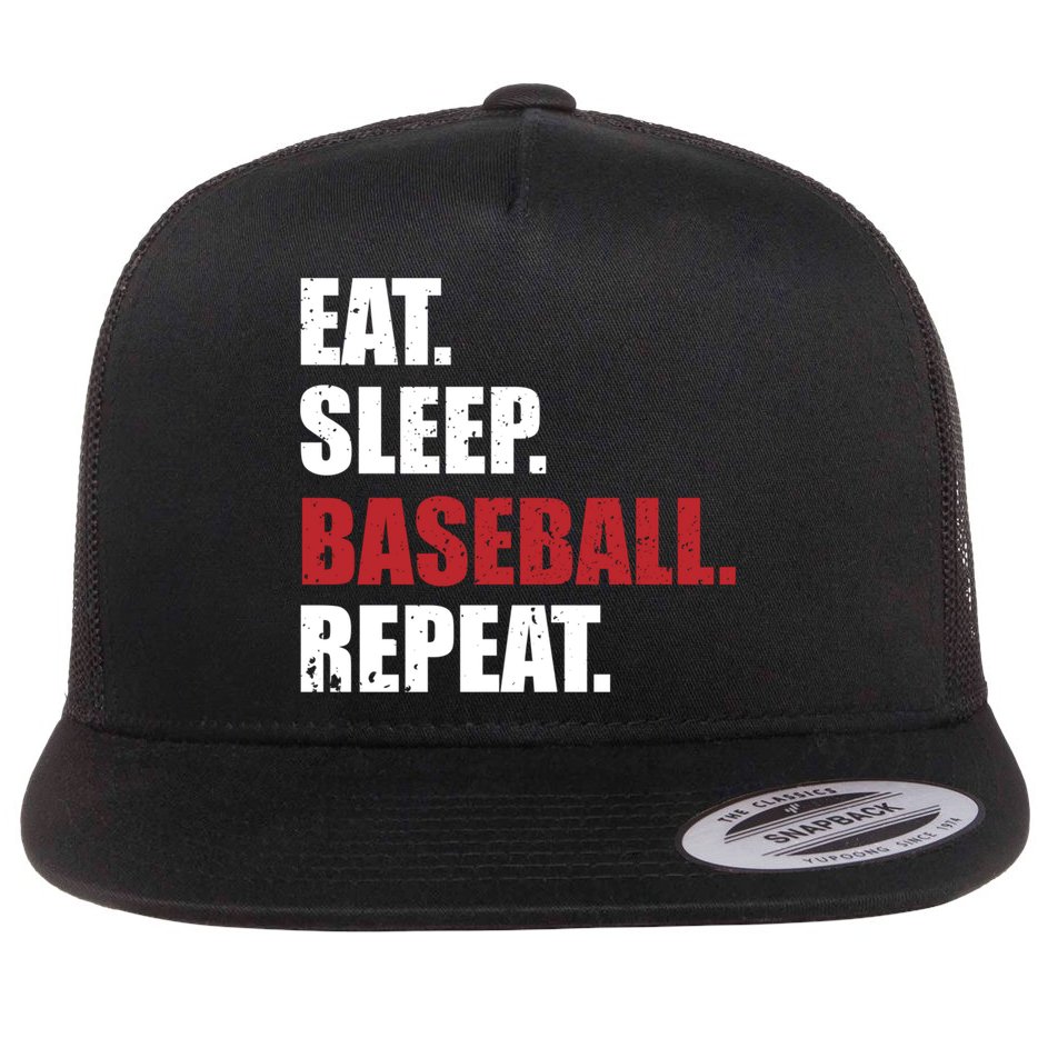 Eat Sleep Baseball Repeat Hoodie Flat Bill Trucker Hat