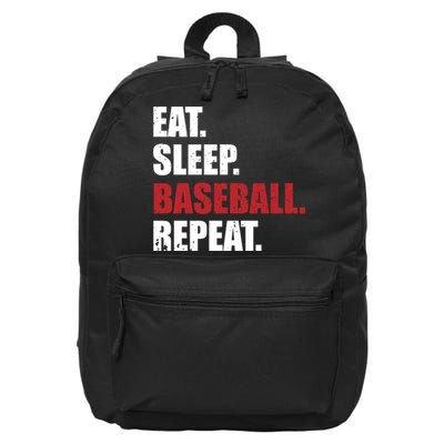 Eat Sleep Baseball Repeat Hoodie 16 in Basic Backpack