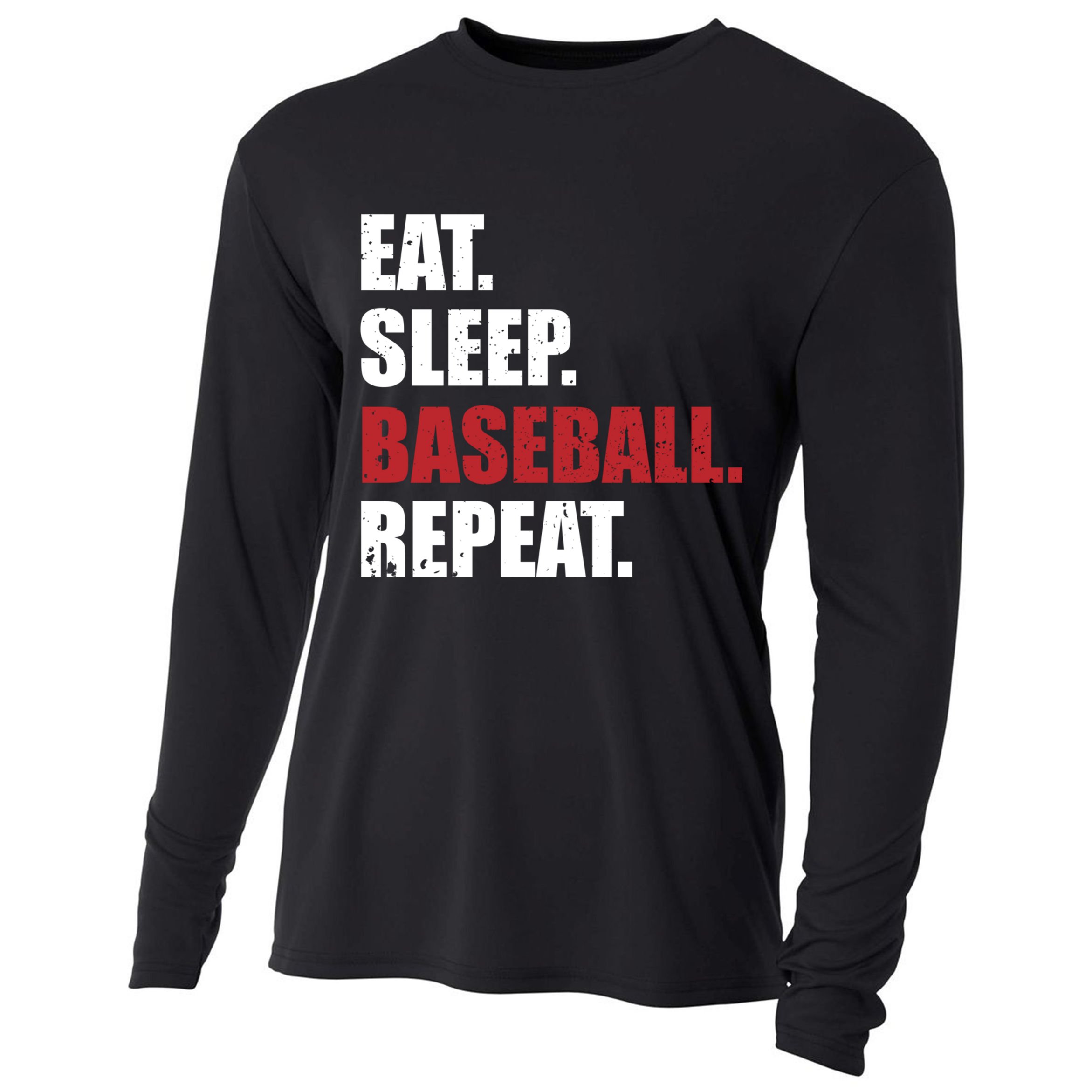 Eat Sleep Baseball Repeat Hoodie Cooling Performance Long Sleeve Crew
