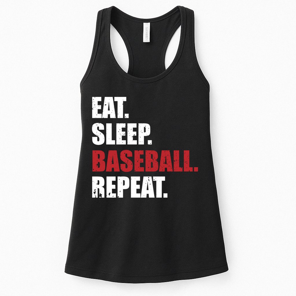 Eat Sleep Baseball Repeat Hoodie Womens Tank Top
