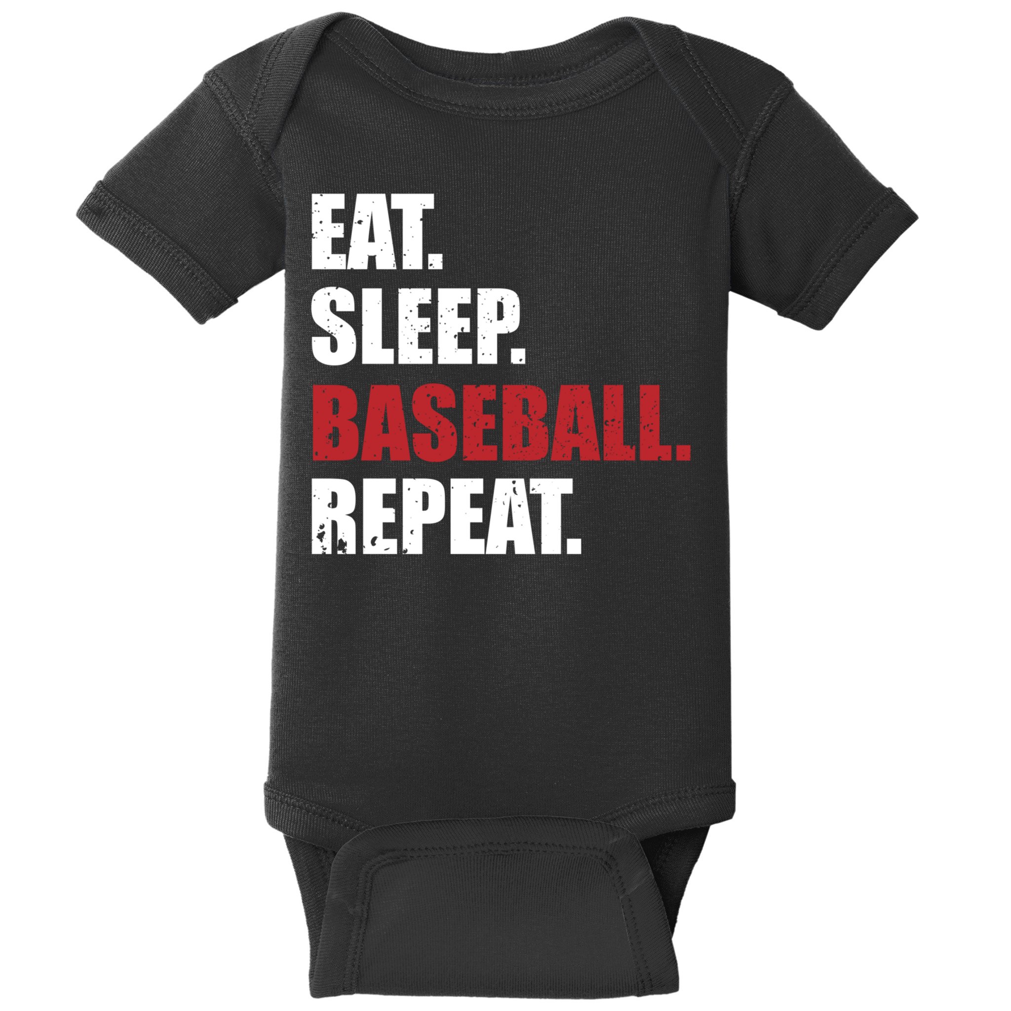 Eat Sleep Baseball Repeat Hoodie Baby Bodysuit