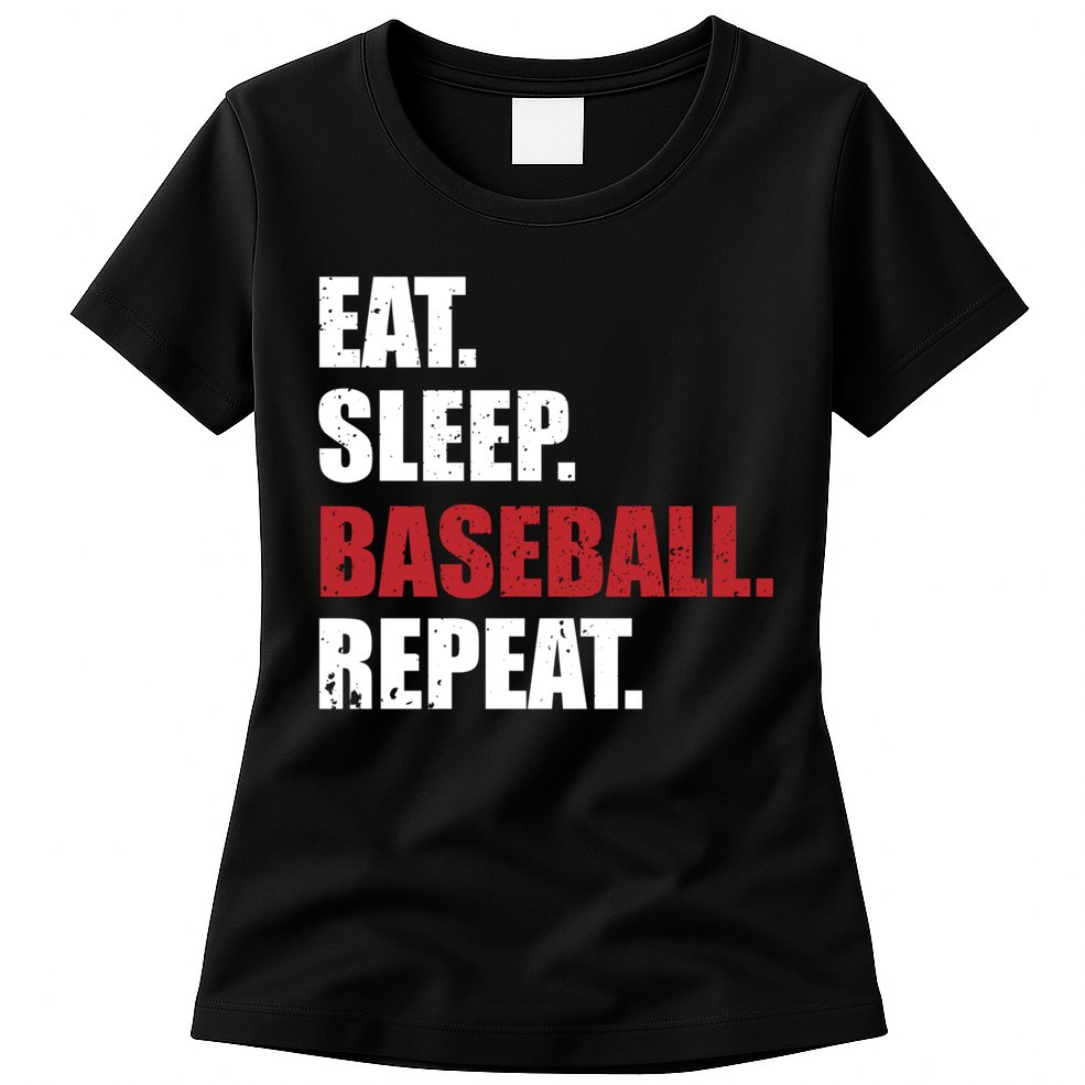 Eat Sleep Baseball Repeat Hoodie Womens T-Shirt