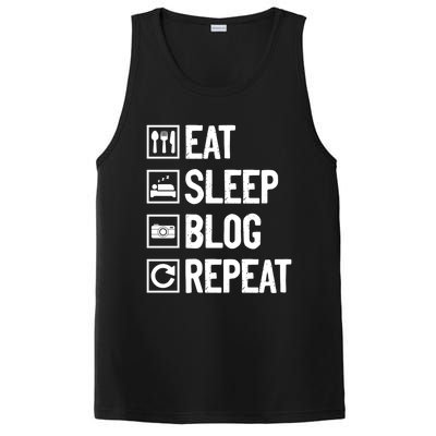 Eat Sleep Blog Repeat Vlogging Blogging Traveler Blogger Gift PosiCharge Competitor Tank