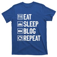 Eat Sleep Blog Repeat Vlogging Blogging Traveler Blogger Gift T-Shirt