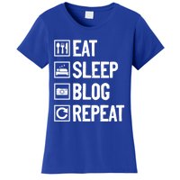 Eat Sleep Blog Repeat Vlogging Blogging Traveler Blogger Gift Women's T-Shirt