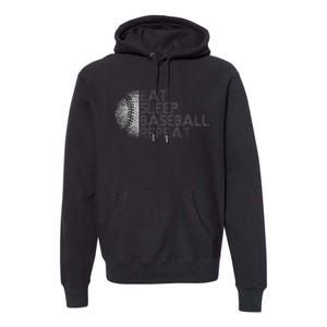 Eat Sleep Baseball Repeat Baseball Player Premium Hoodie