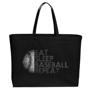 Eat Sleep Baseball Repeat Baseball Player Cotton Canvas Jumbo Tote