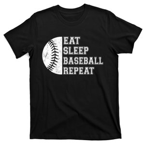 Eat Sleep Baseball Repeat Baseball Player Funny Baseball T-Shirt