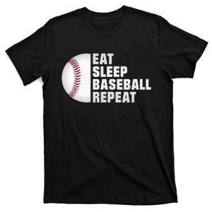 Eat Sleep Baseball Repeat Baseball Player Funny Baseball T-Shirt