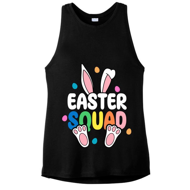 Easter Squad Bunny Holiday Colorful Ladies PosiCharge Tri-Blend Wicking Tank