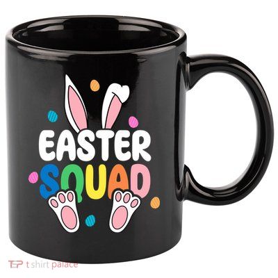 Easter Squad Bunny Holiday Colorful 11oz C Handle Ceramic Mug