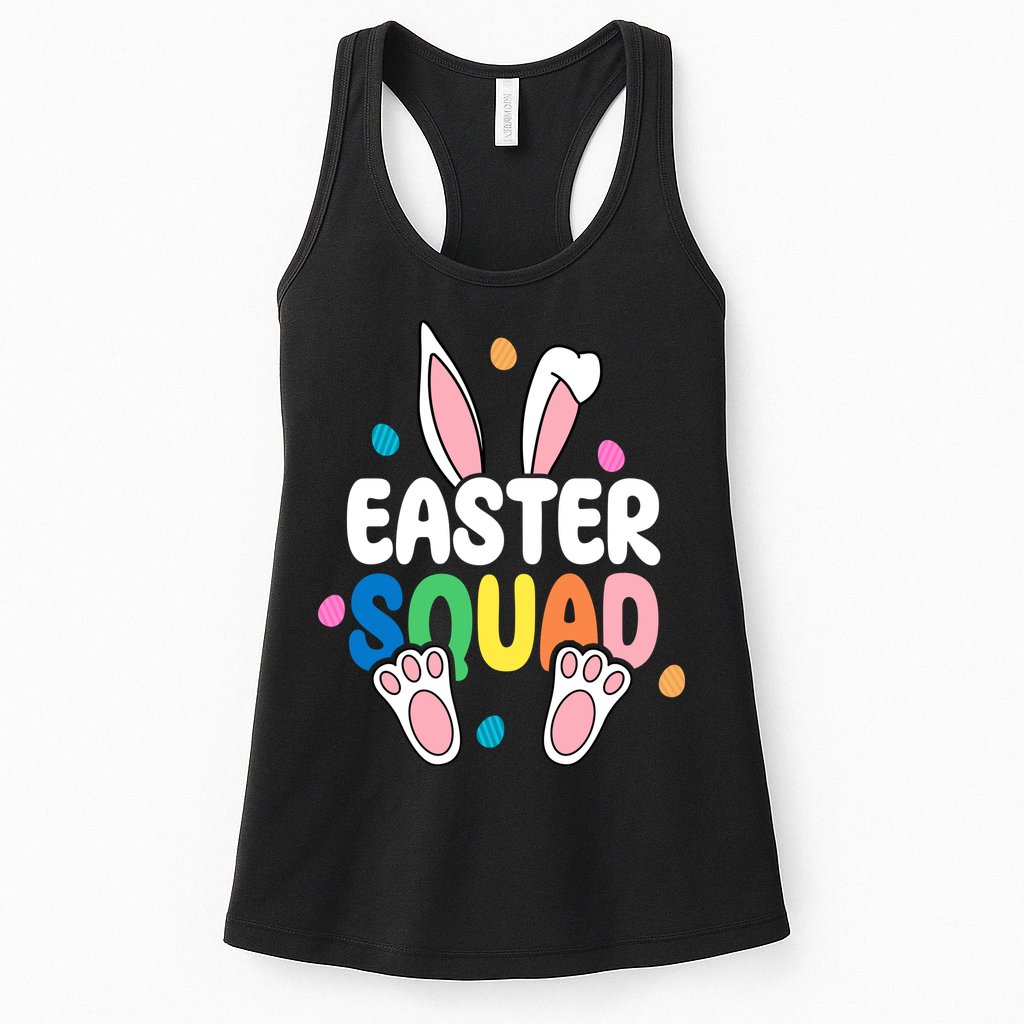 Easter Squad Bunny Holiday Colorful Womens Tank Top